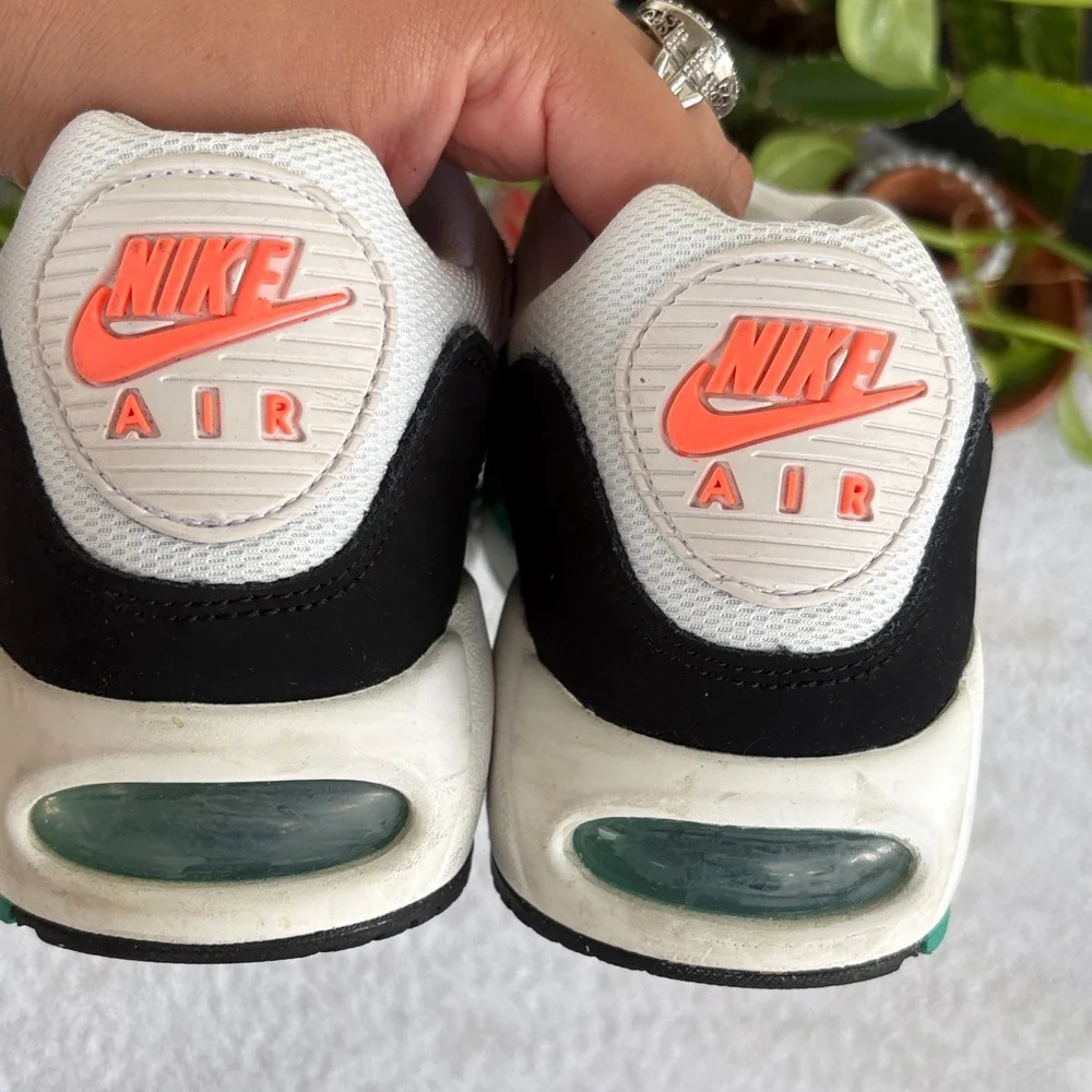 Nike White and Gray Sneakers with Black and Green Highlights - Picture 6 of 8